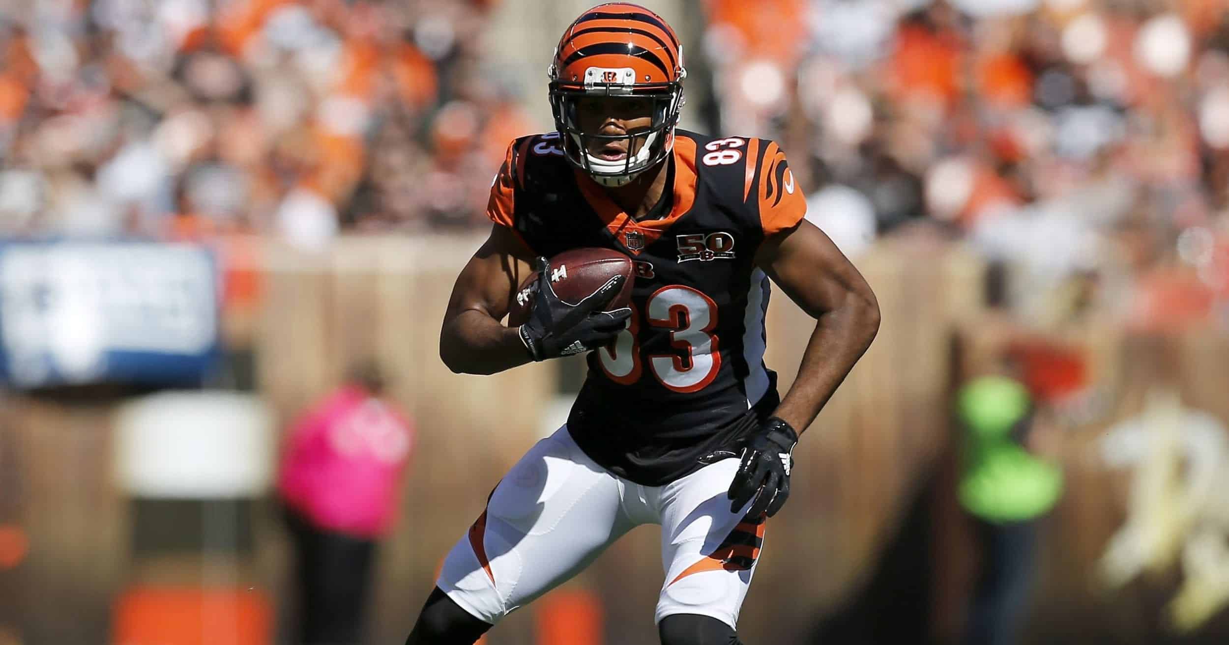 Cincinnati Bengals wide receiver Tyler Boyd (83) wears a jersey