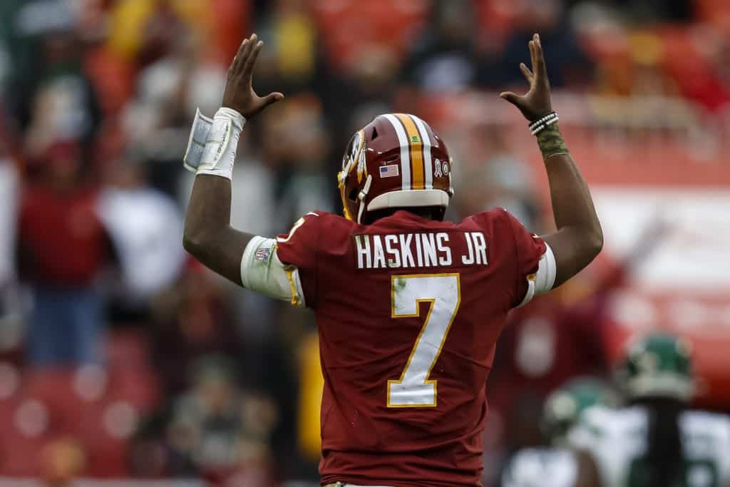 Washington Redskins Dwayne Haskins at Ravens playoff game