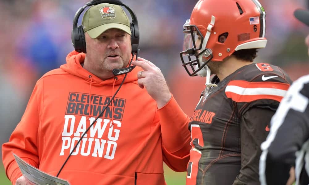 Freddie Kitchens lectures Greedy Williams on his Super Bowl