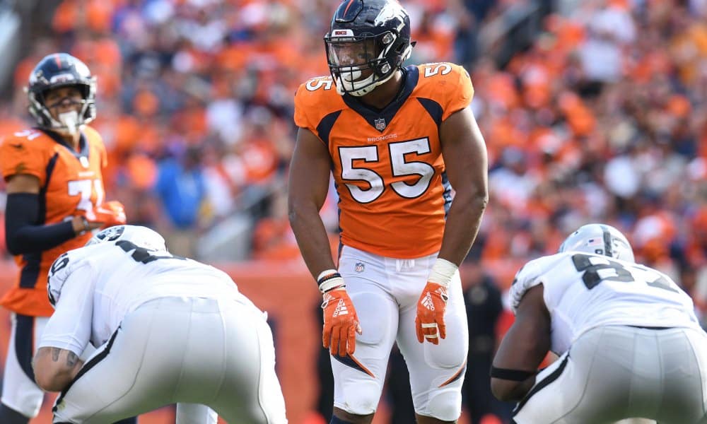 Denver Broncos linebacker Bradley Chubb (55) in action during an