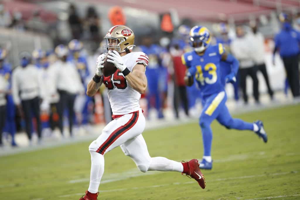 49ers star TE George Kittle ruled out vs. Jets with knee sprain