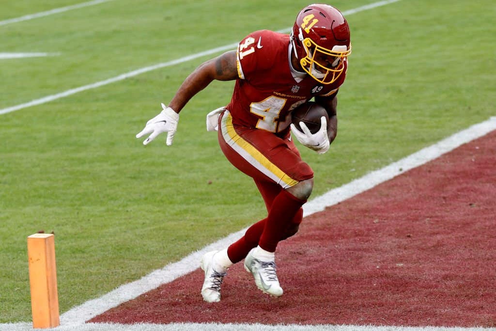 Washington Football Team running back J.D. McKissic (41) is