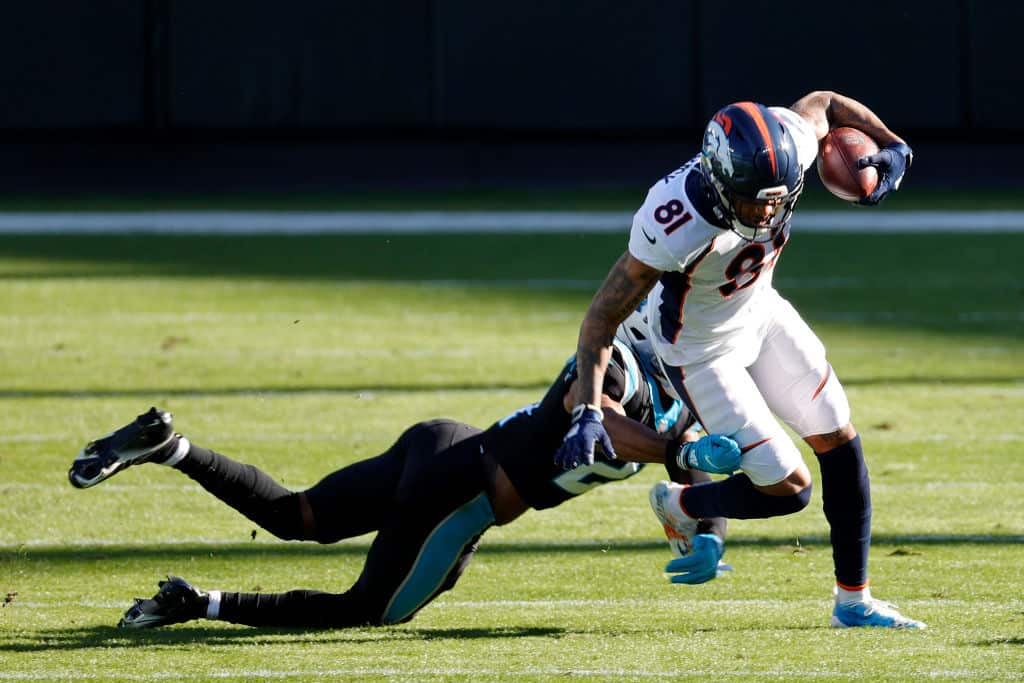 Broncos WR Tim Patrick Catches Touchdown Pass In Second Straight Game