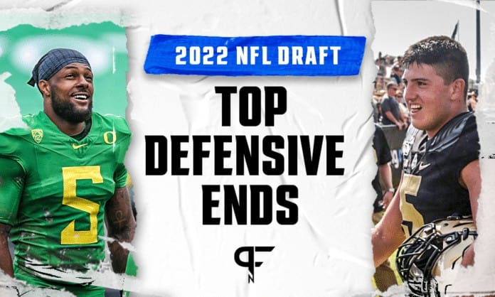 Top defensive ends in the 2022 NFL Draft include Kayvon Thibodeaux, George Karlaftis