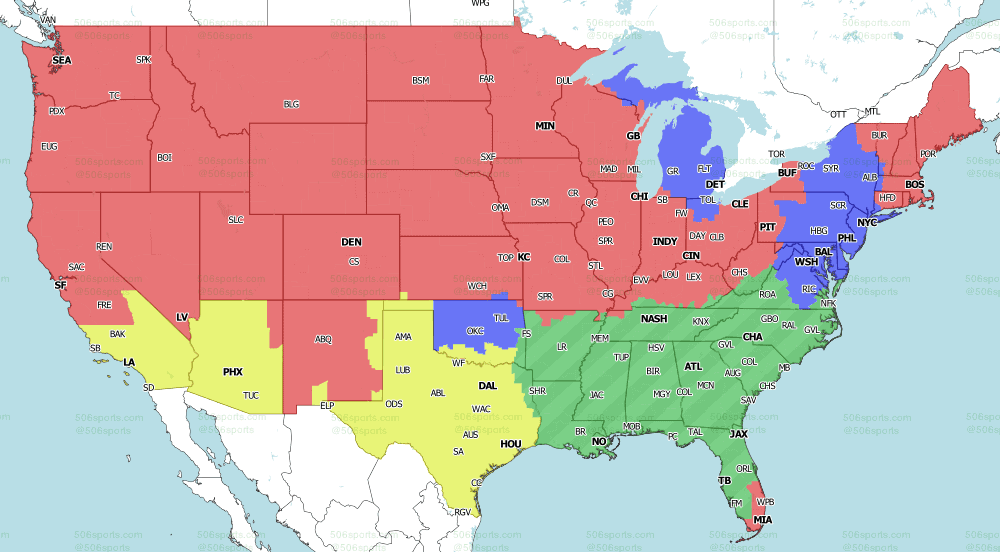 NFL Coverage Map Week 8: TV schedule for FOX, CBS broadcasts