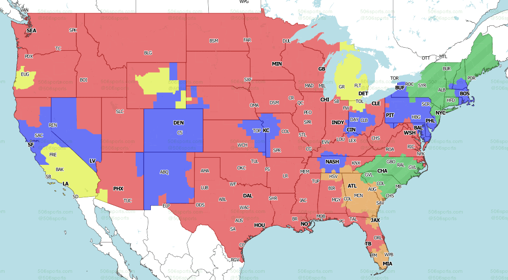 NFL Coverage Map Week 7: TV Schedule for FOX, CBS Broadcasts