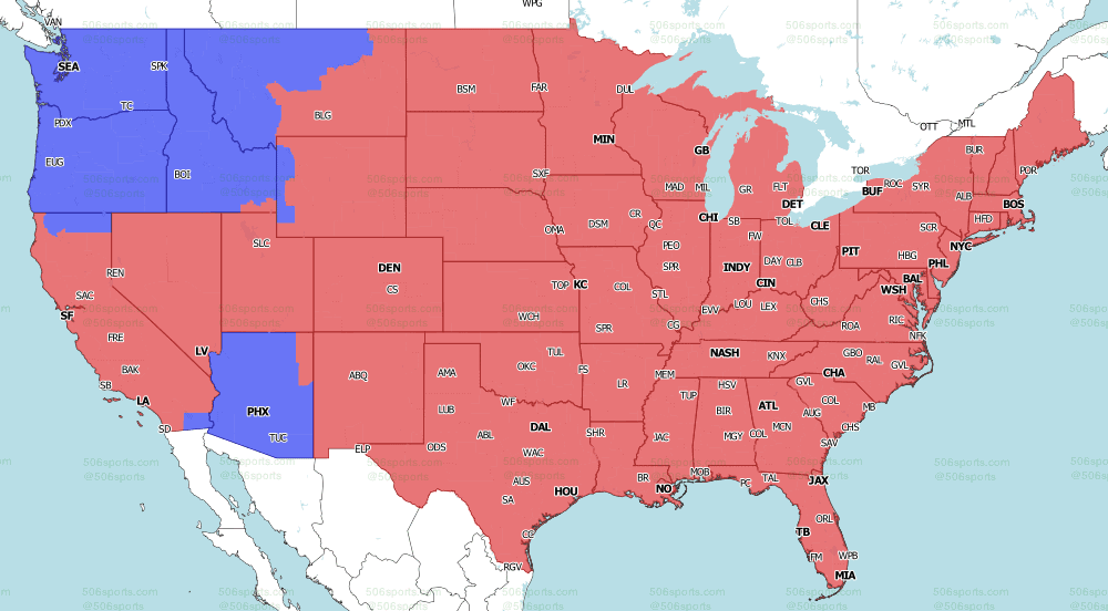 FOX late game TV map for Week 11 2021