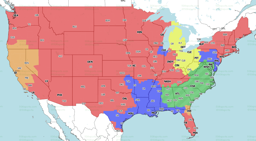 NFL Coverage Map Week 11: TV schedule for FOX, CBS broadcasts