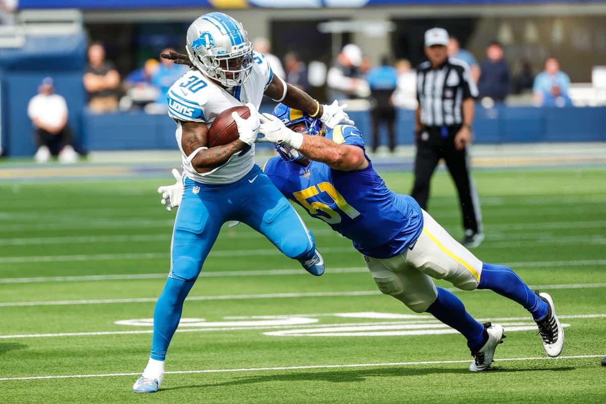 Detroit Lions running back Craig Reynolds (13) looks on against