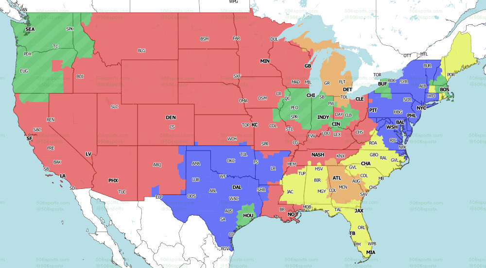 FOX Single NFL TV map Week 16 2021
