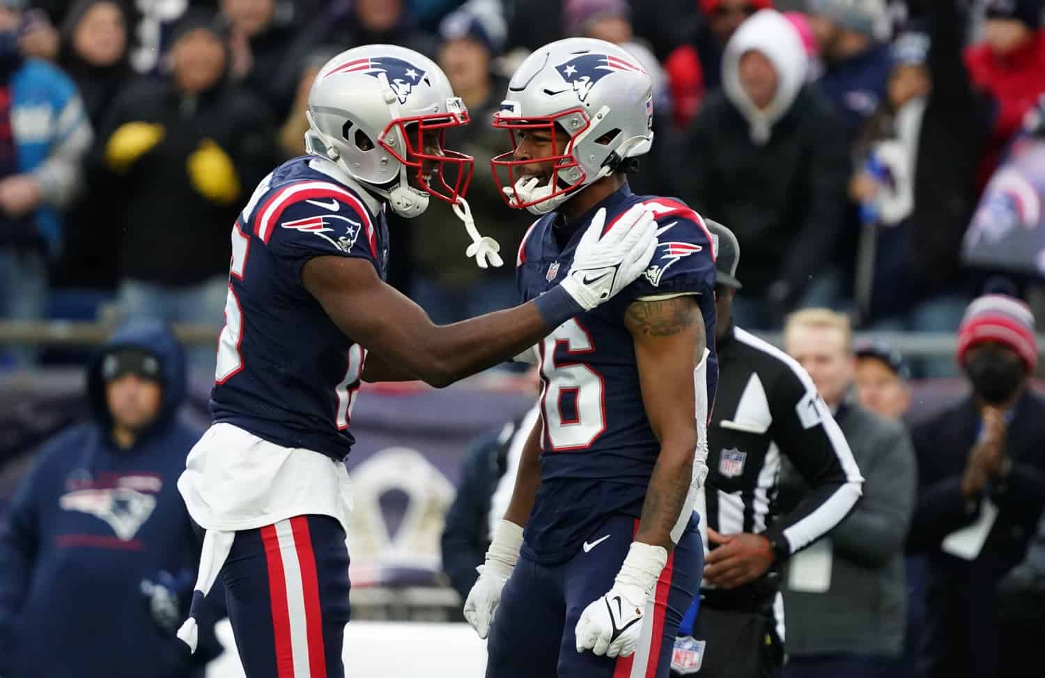 New England Patriots wide receiver Nelson Agholor (15) runs during