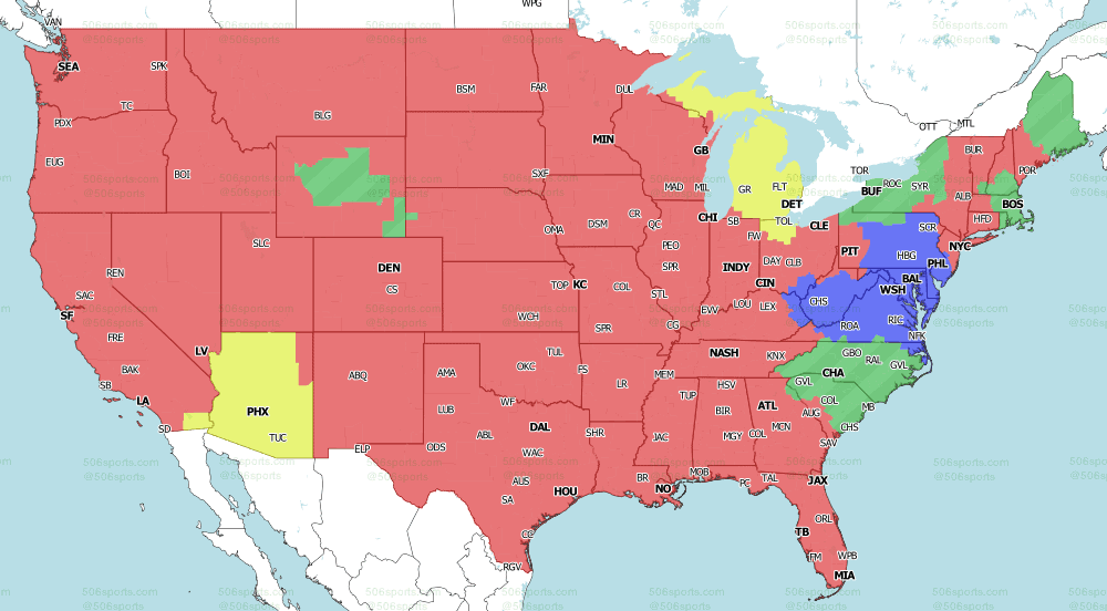 NFL Week 15 TV Coverage Map - Sports Illustrated Arizona Cardinals News,  Analysis and More