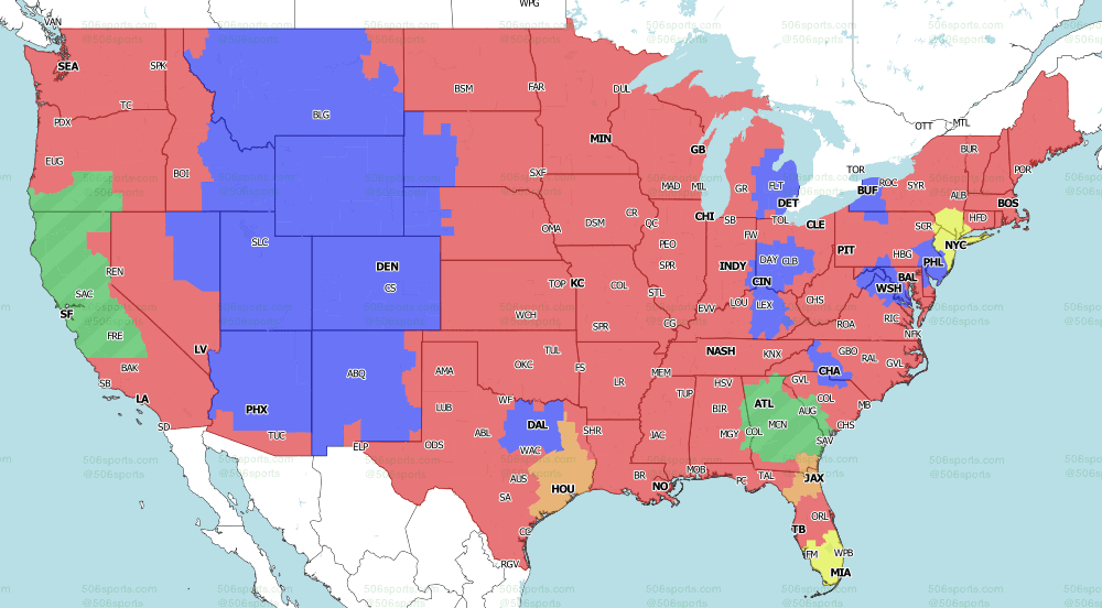 Buffalo Bills vs. Carolina Panthers broadcast map Week 15