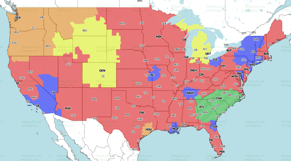 FOX single NFL tv map for Week 14 2021