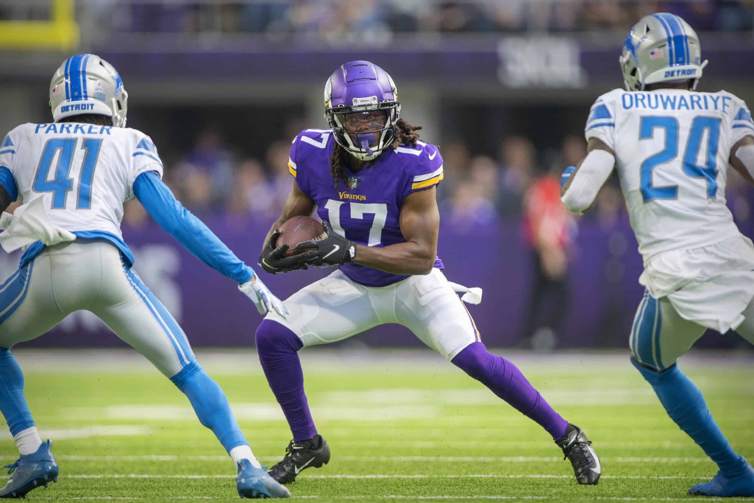 Minnesota Vikings wide receiver K.J. Osborn (17) runs up field