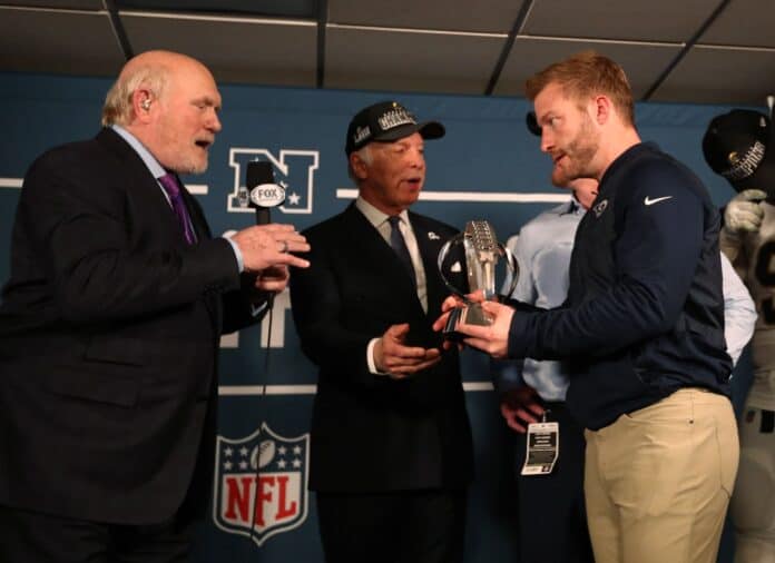 Los Angeles Rams presented with George Halas trophy after winning