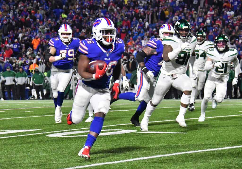 Bills RB usage: Snap count, touches, carries, fantasy football stats for  Devin Singletary, Zack Moss in Week 1 - DraftKings Network