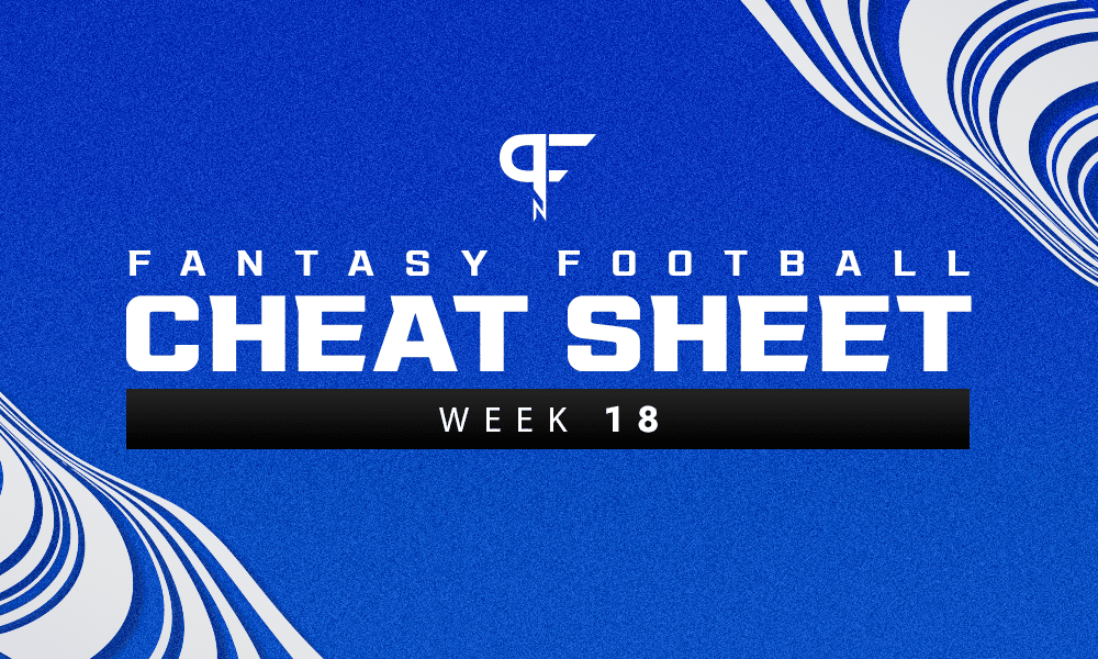 Fantasy Football Cheat Sheet Weekly rankings, outlooks, injury reports