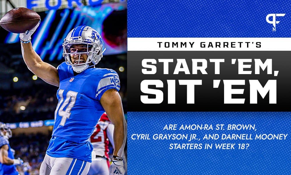 WR Start 'Em, Sit 'Em Week 18: Are Amon-Ra. St Brown, Cyril Grayson Jr.,  and Darnell Mooney starters in Week 18?