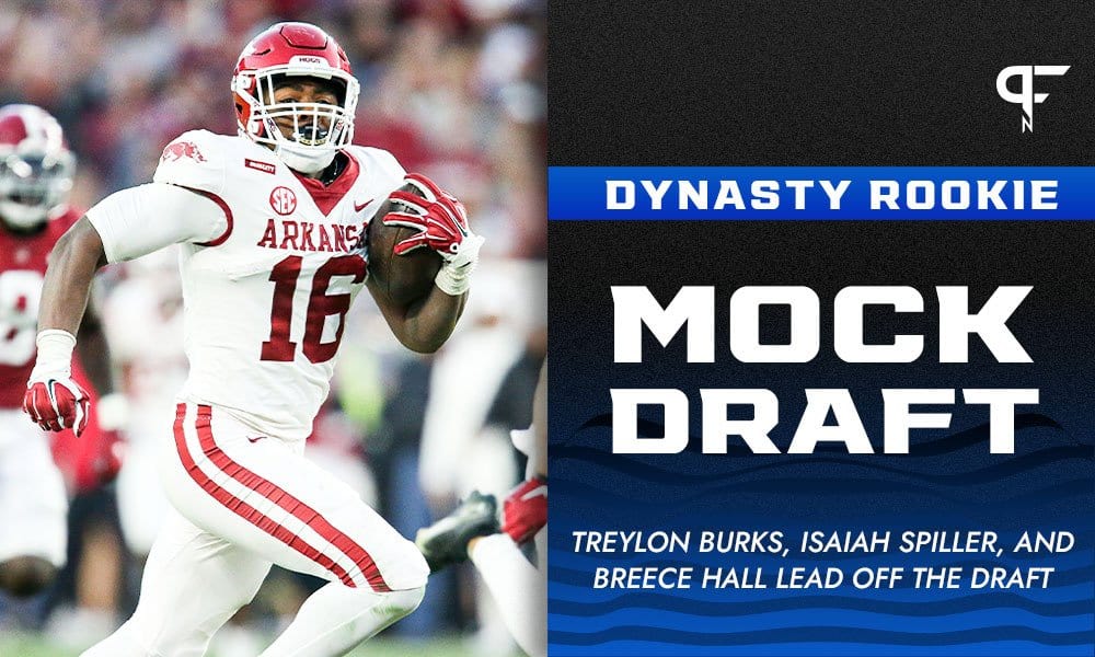 Dynasty Rookie Mock Draft 2022: Treylon Burks, Isaiah Spiller, and Breece  Hall lead off the draft