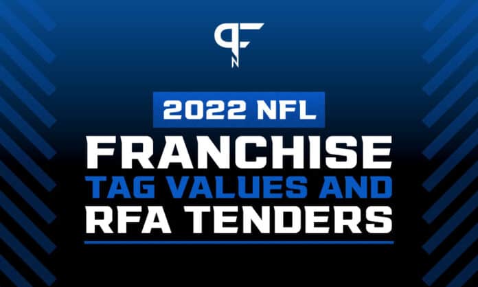 NFL franchise tag values and RFA tenders for 2022