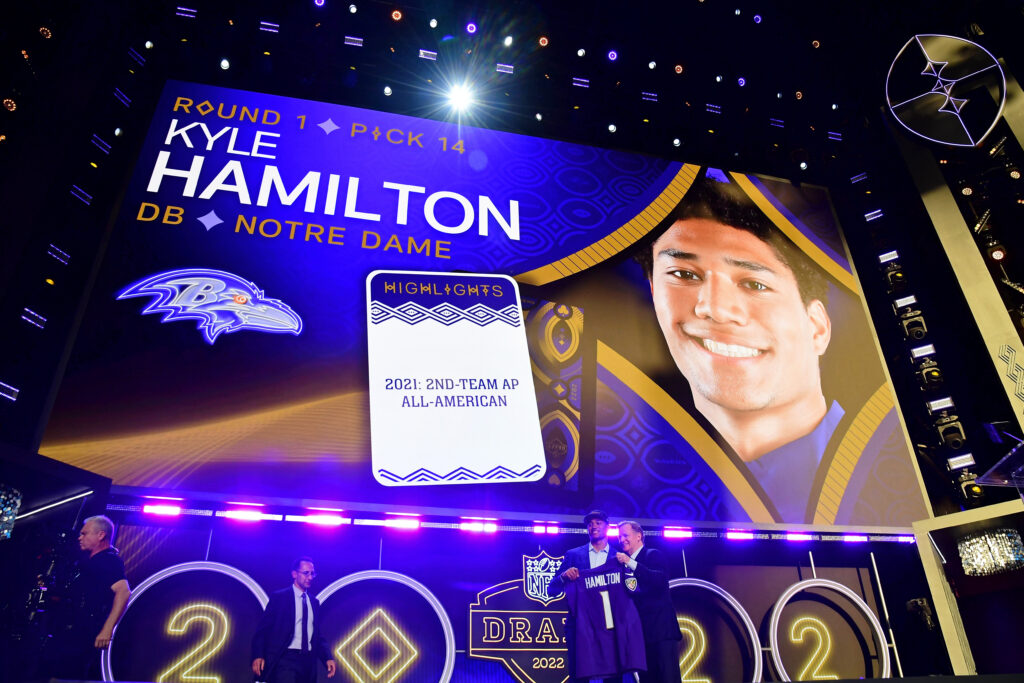 Safety Kyle Hamilton selected by Baltimore Ravens with 14th Pick in the 2022  NFL Draft