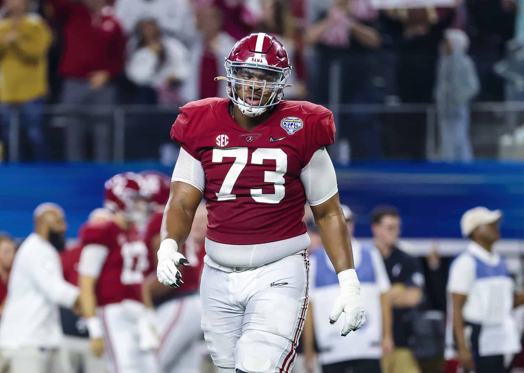 NFL Draft: Alabama's Evan Neal's New York Giants jersey now for