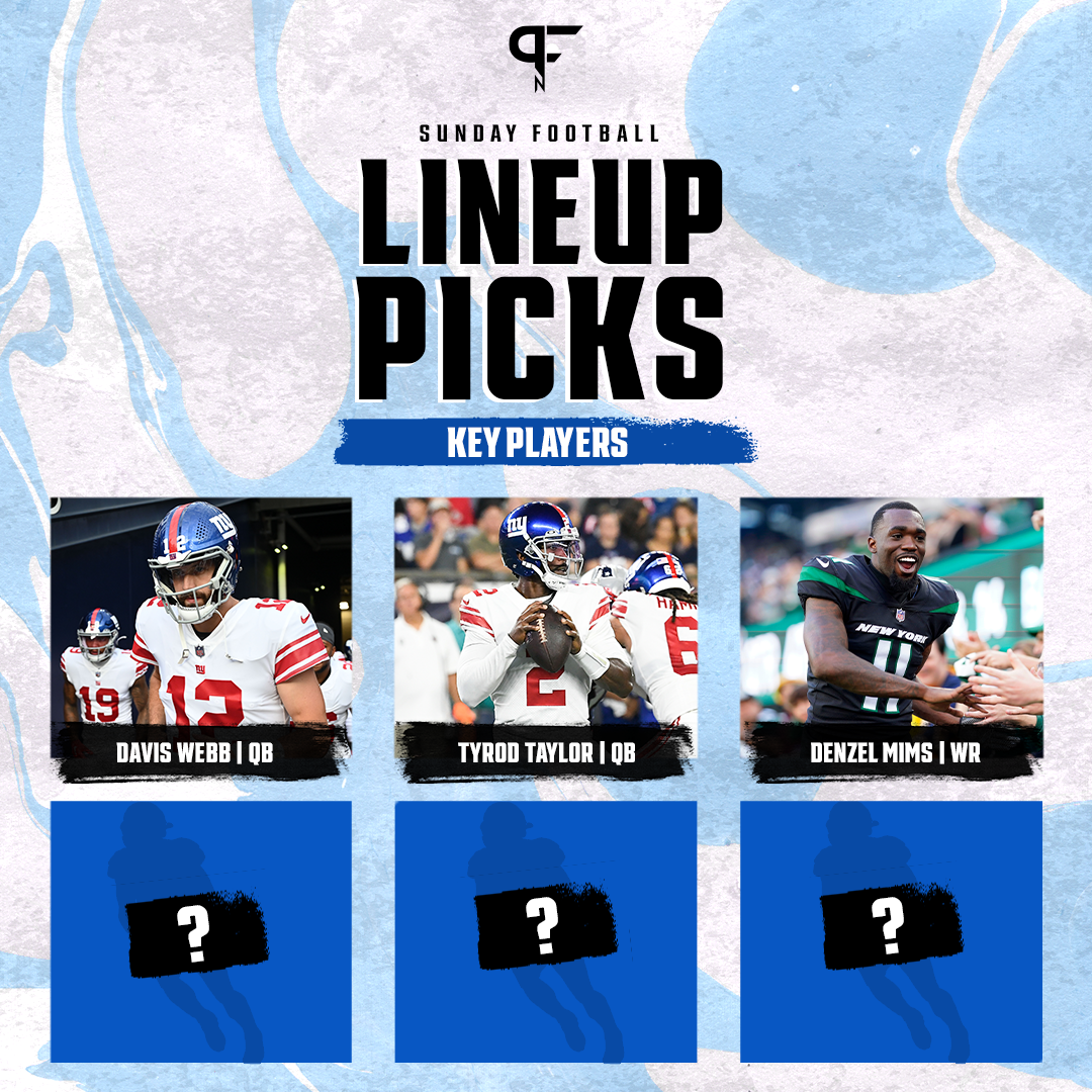 Sunday NFL DFS picks: Top Jets vs. Giants lineup includes Chris