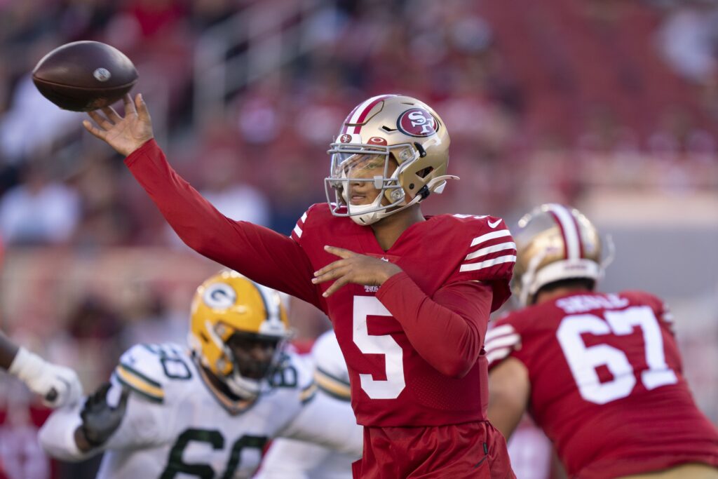 49ers' Trey Lance goes deep, gets down in successful preseason debut