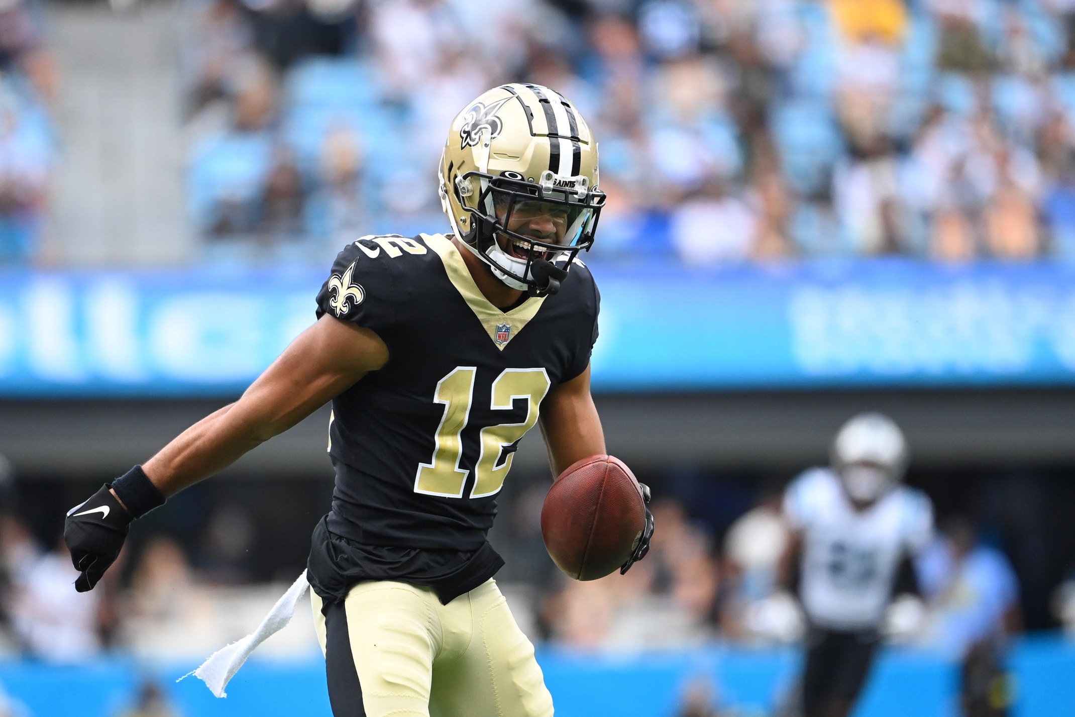 Saints WRs Olave, Thomas and Shaheed look to exploit a Panthers