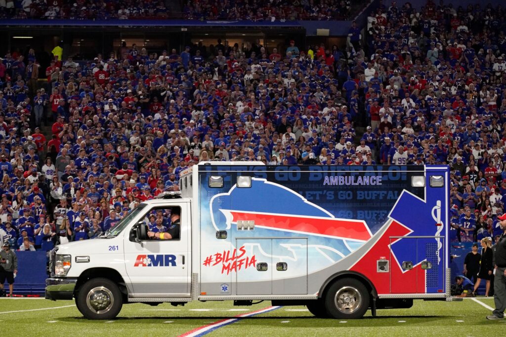 Dane Jackson carted off field during Bills-Titans MNF game