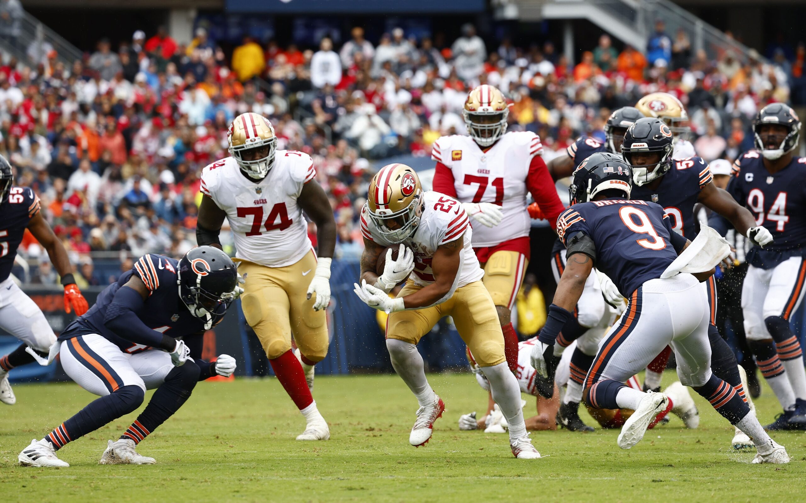 Elijah Mitchell injury update: 49ers' top RB out, to miss 'some time' after  suffering Week 1 knee injury vs. Bears