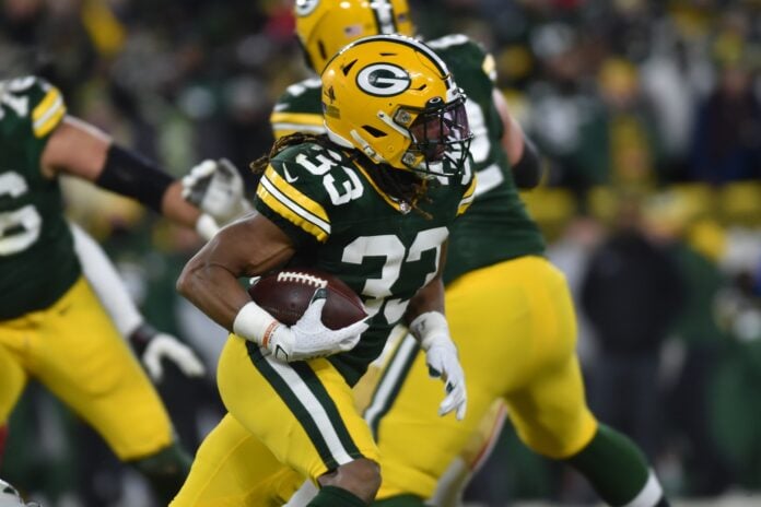 NFL Week 2 Underdog Pick'ems for Sunday Night Football include Aaron Jones  and David Montgomery