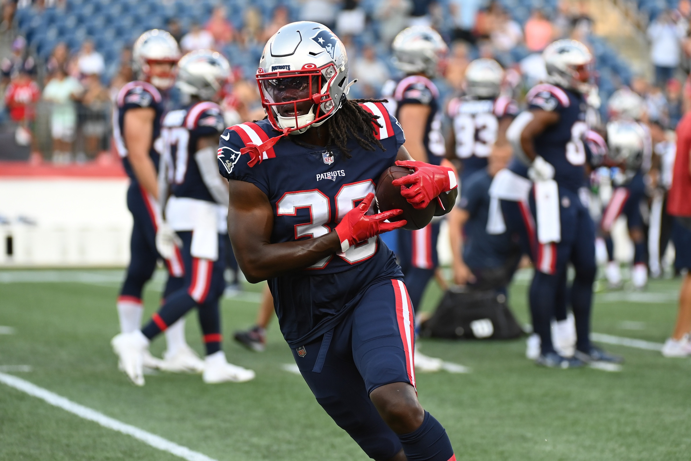 Top Dolphins vs. Patriots DFS DraftKings lineup includes Rhamondre