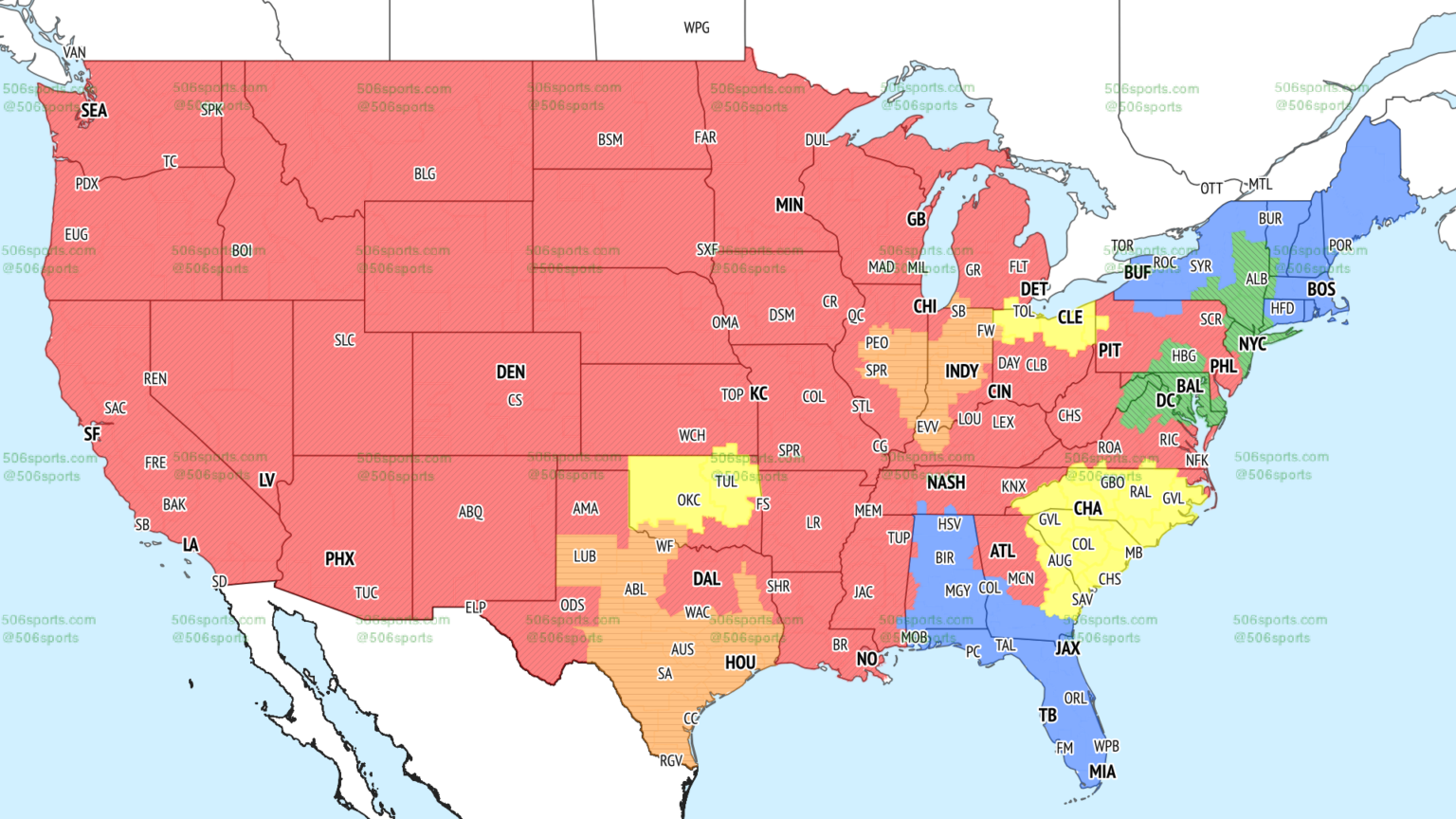 NFL coverage map Week 1 TV schedule for FOX, CBS broadcasts