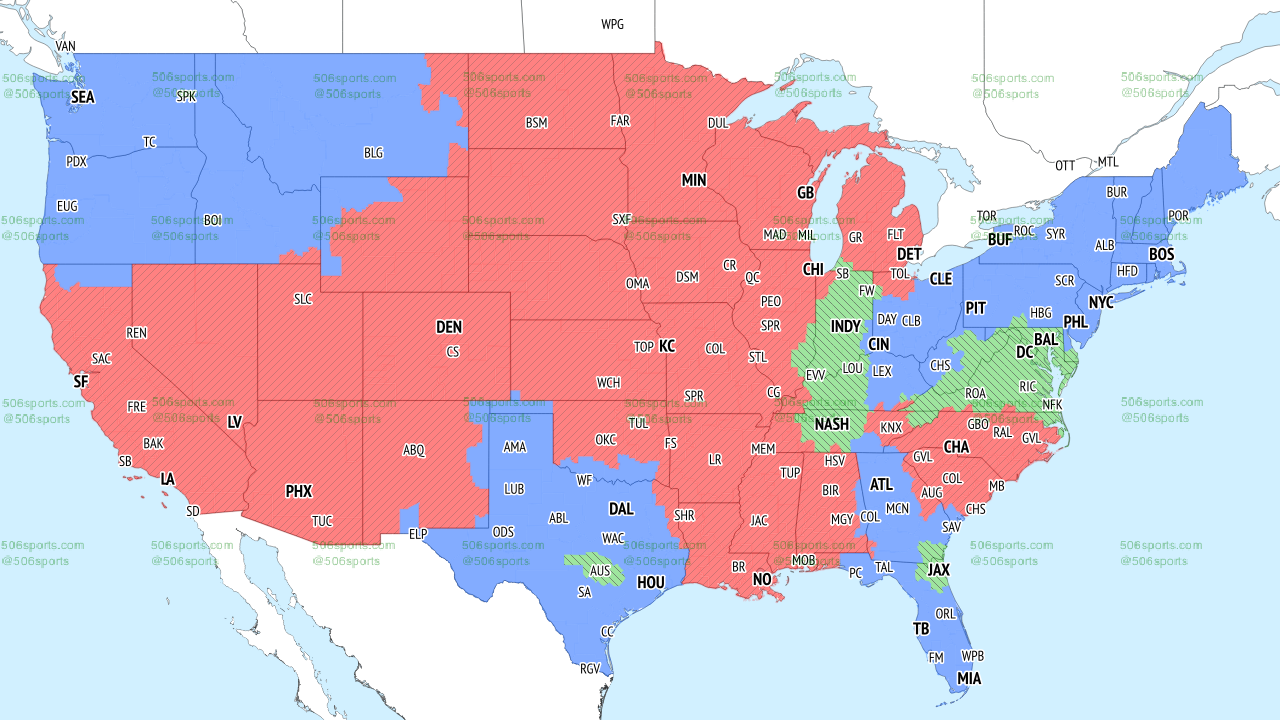 FOX late game NFL coverage map for Week 8, 2022