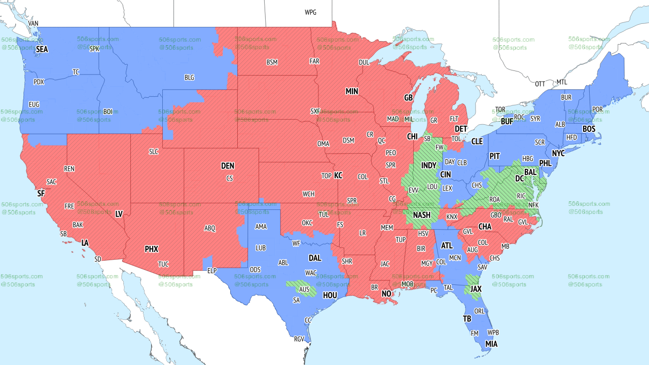 NFL Week 8 TV coverage map: London game TV info and the FOX Game of the  Week - Revenge of the Birds