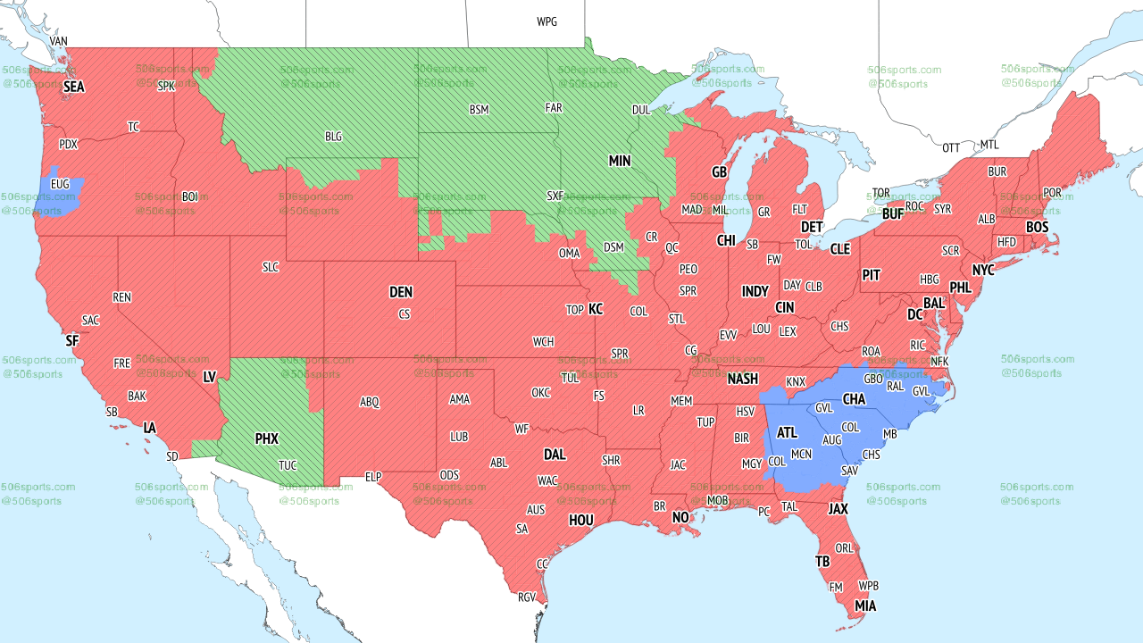 FOX early game NFL coverage map for Week 8, 2022