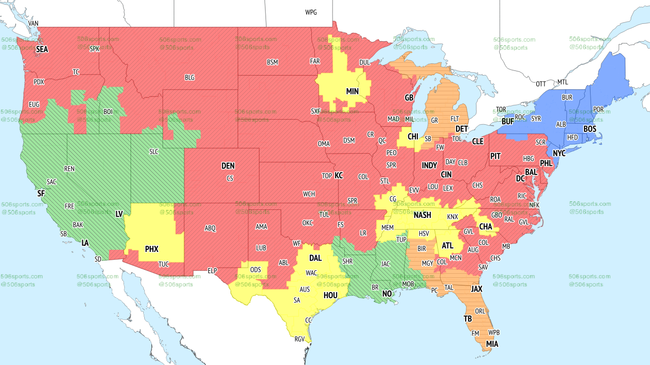 CBS single game NFL coverage map for Week 8, 2022