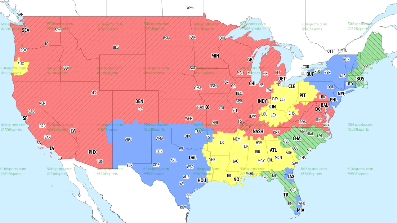 NFL Viewing Map Week 7 vs Chargers