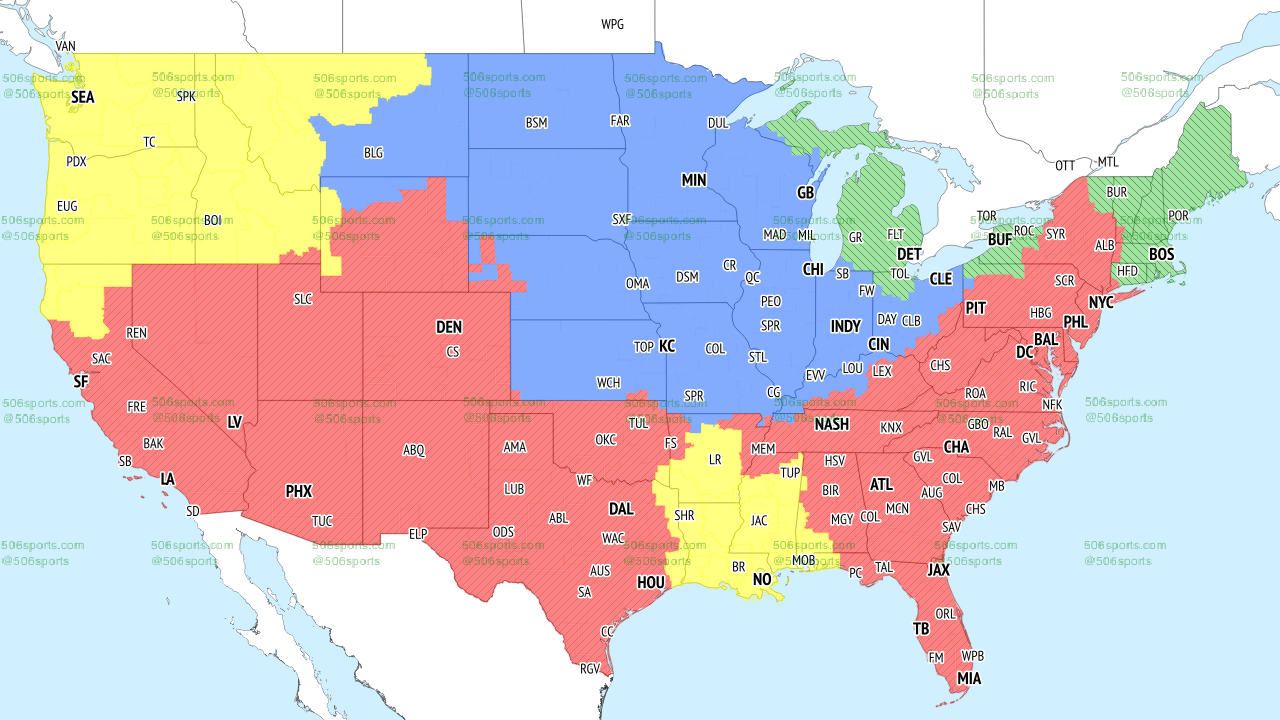 nfl week 1 broadcast map 2022