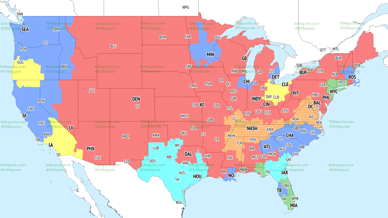 CBS single game NFL Coverage Map for Week 5