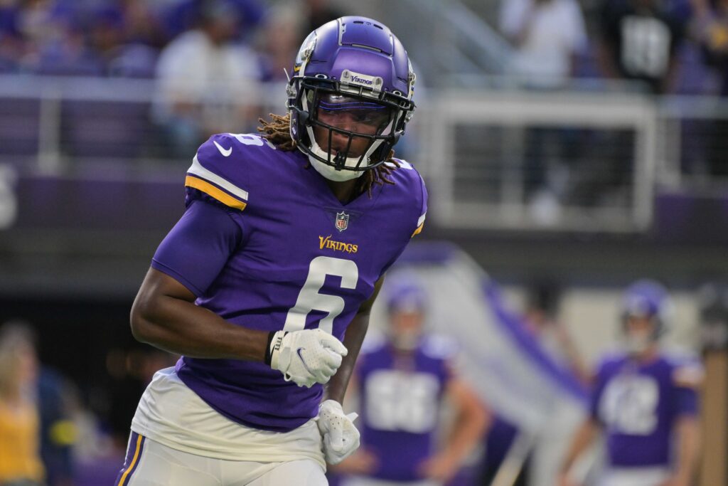 Minnesota Vikings safety Lewis Cine (6) in action during the NFL