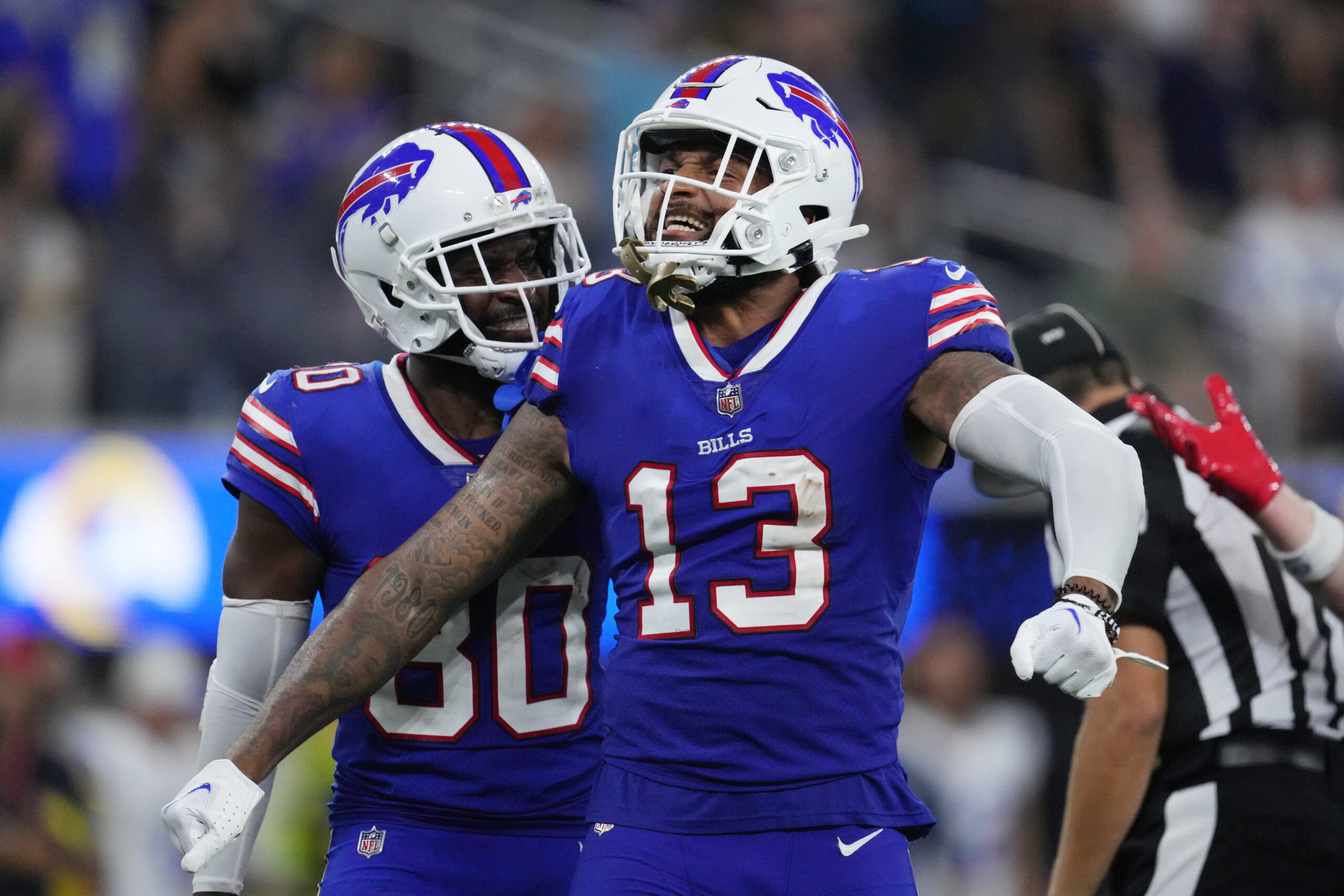 Buffalo Bills wide receiver Gabe Davis plays against the Baltimore Ravens  in the first half of an NFL football game Sunday, Oct. 2, 2022, in Baltimore.  (AP Photo/Julio Cortez Stock Photo - Alamy