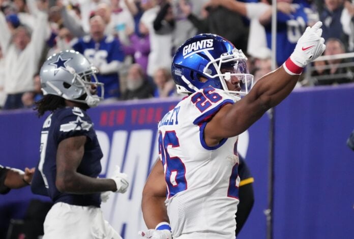 Anytime TD Scorer Predictions for Thanksgiving Day Week 12: Can Saquon  Barkley Reach the End Zone