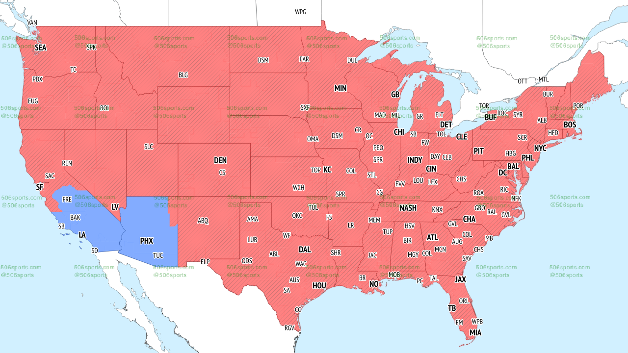 NFL coverage map for FOX late game coverage for Week 10, 2022