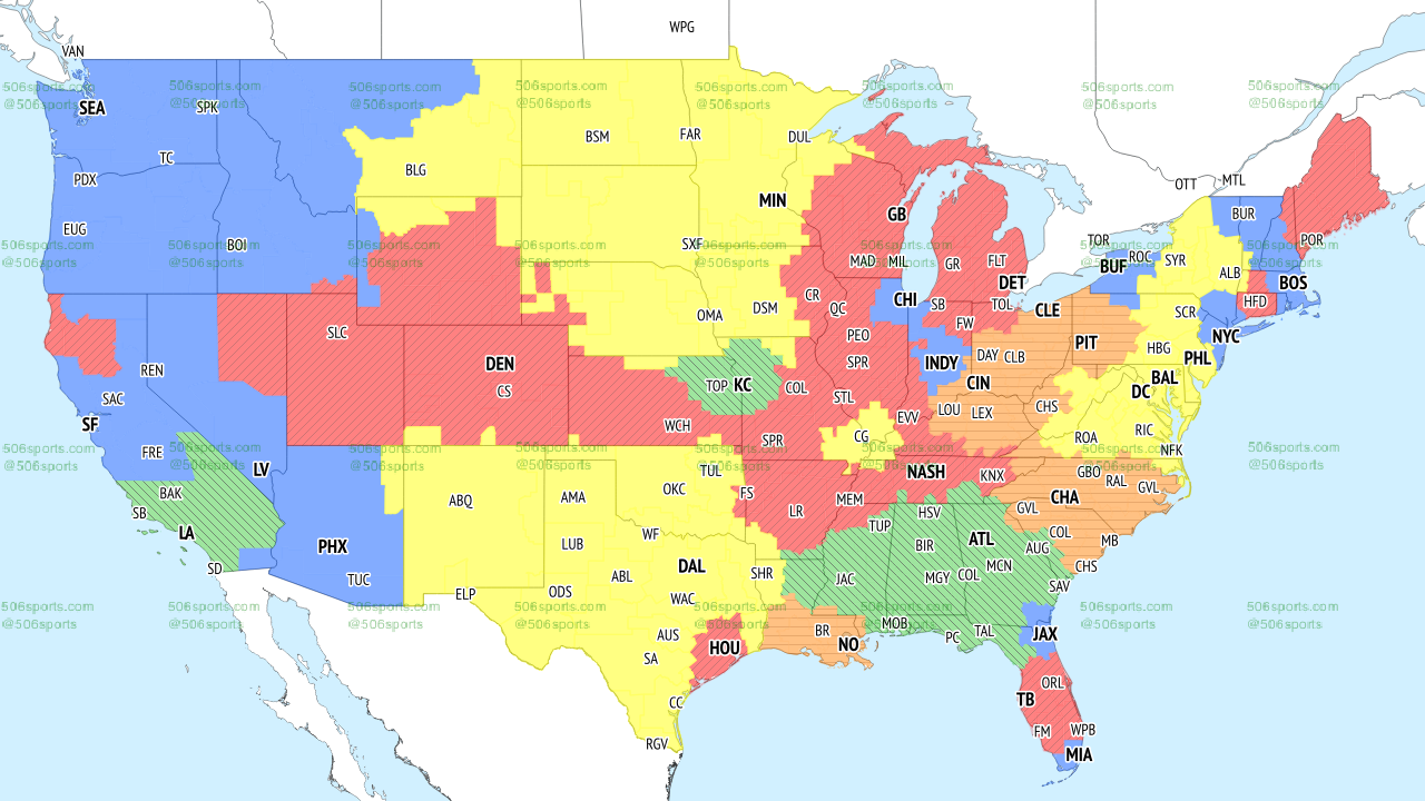 FOX single game coverage map for Week 9, 2022
