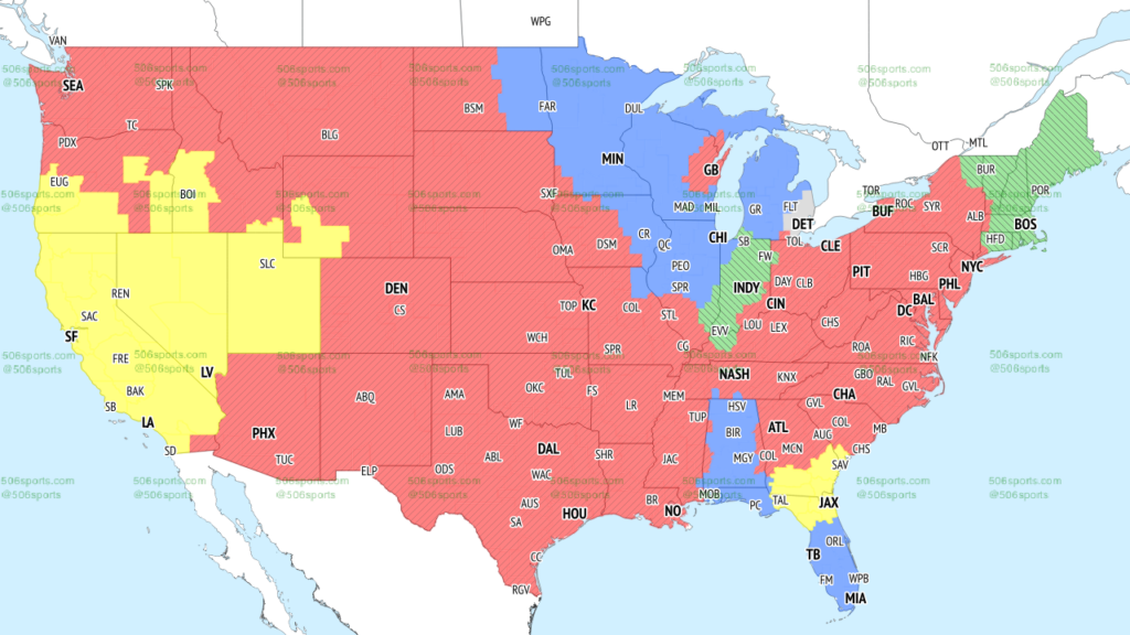 Nfl Coverage Map Week 9 Tv Schedule For Fox Cbs Broadcasts