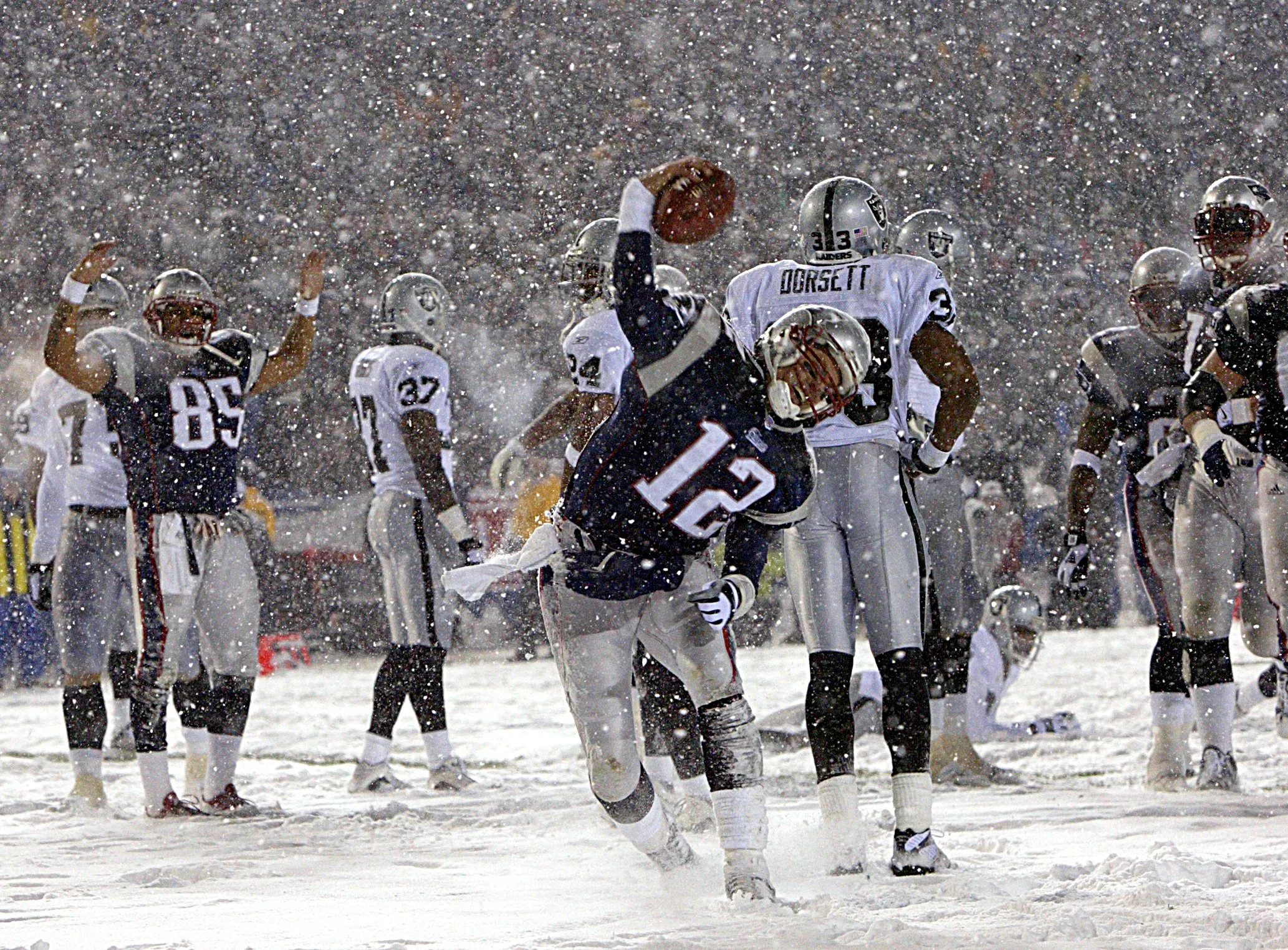 This is the most snow you'll ever see at an NFL game