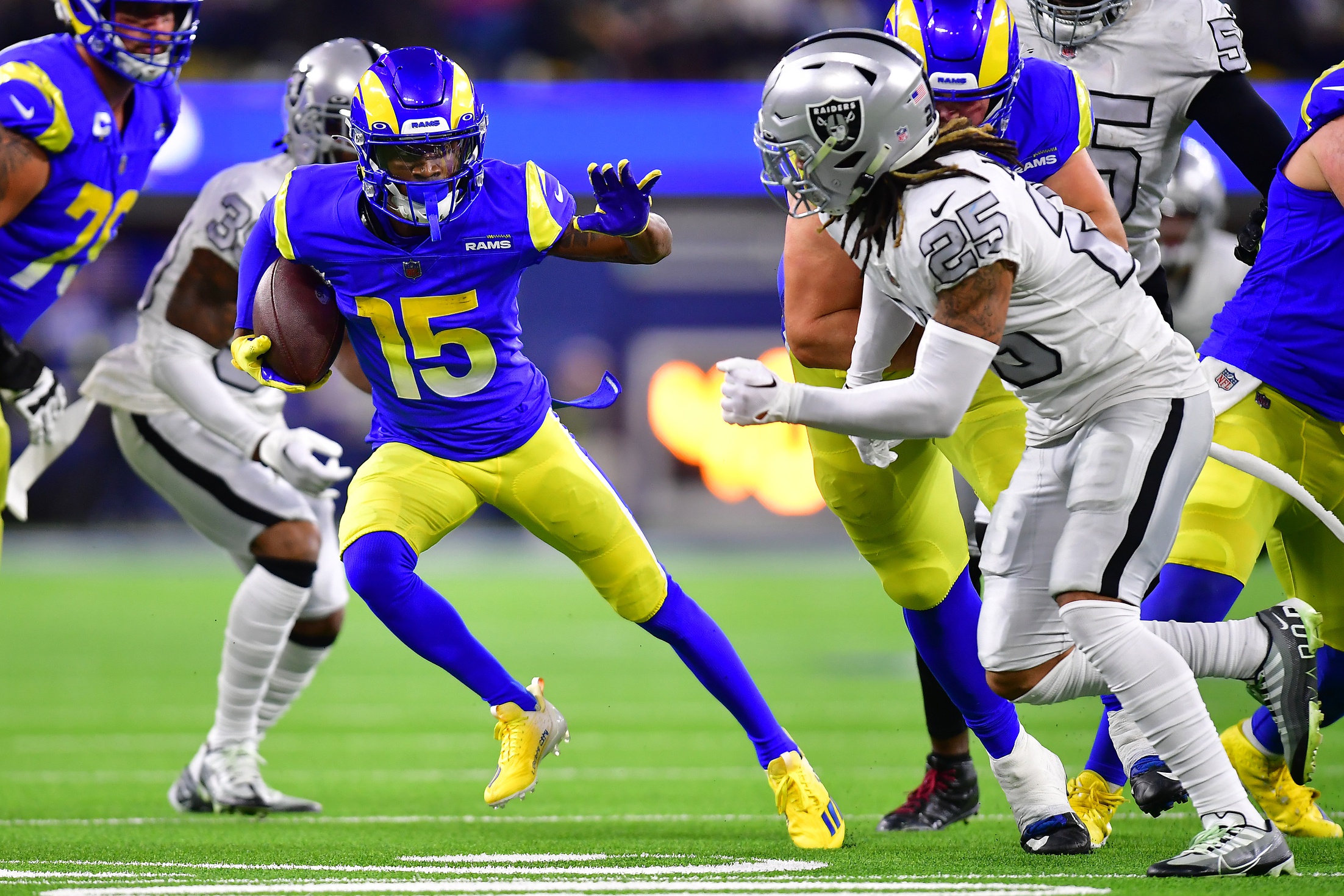 Los Angeles Rams wide receiver Tutu Atwell (15) makes a catch